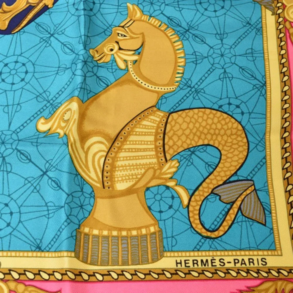 HERMES Authentic Black Silk Scarf - Picture 6 of 9